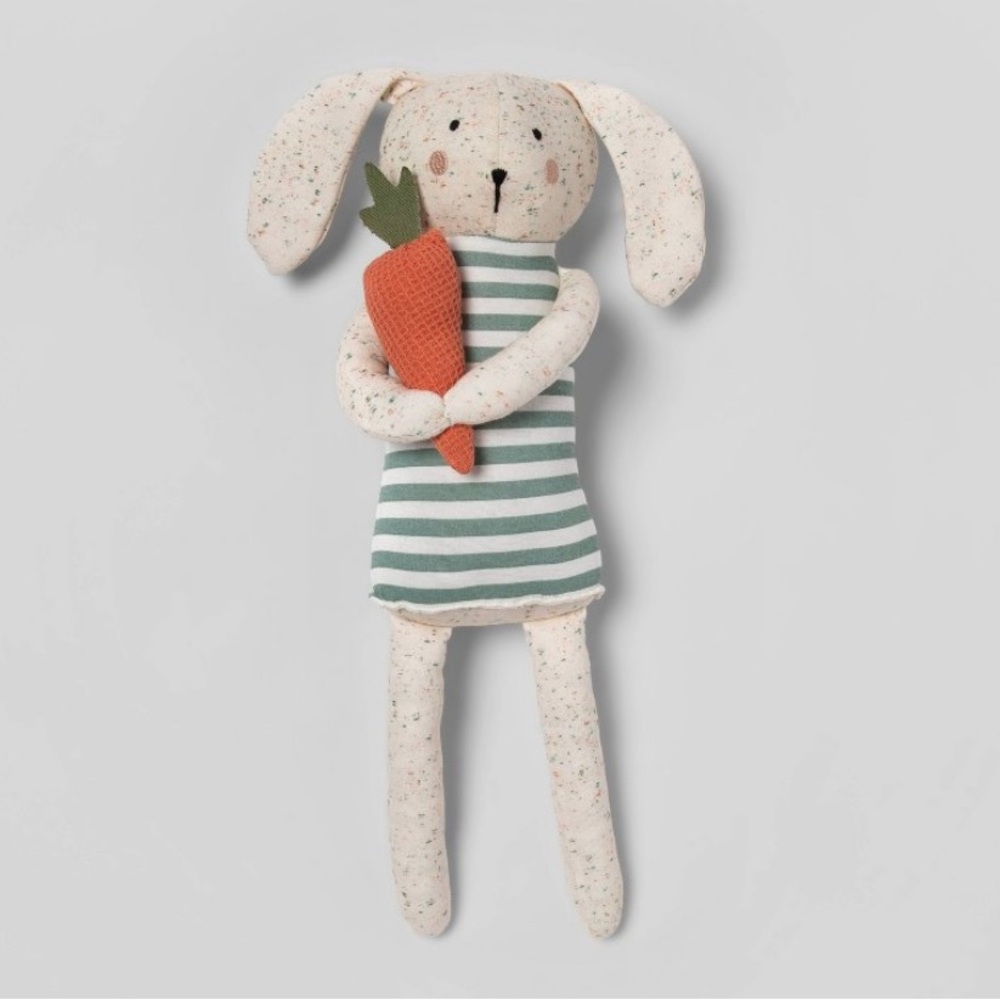 Target Bunny figural Pillow. Pillow Pal Pillowfort rabbit with carrot. NWT New*